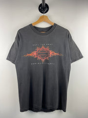 Vintage 2000 Harley Davidson Feel The Heat Holland Faded Black Tee