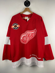 Vintage 90s NHL Pro Player Detroit Red Wings Red Hockey Jersey