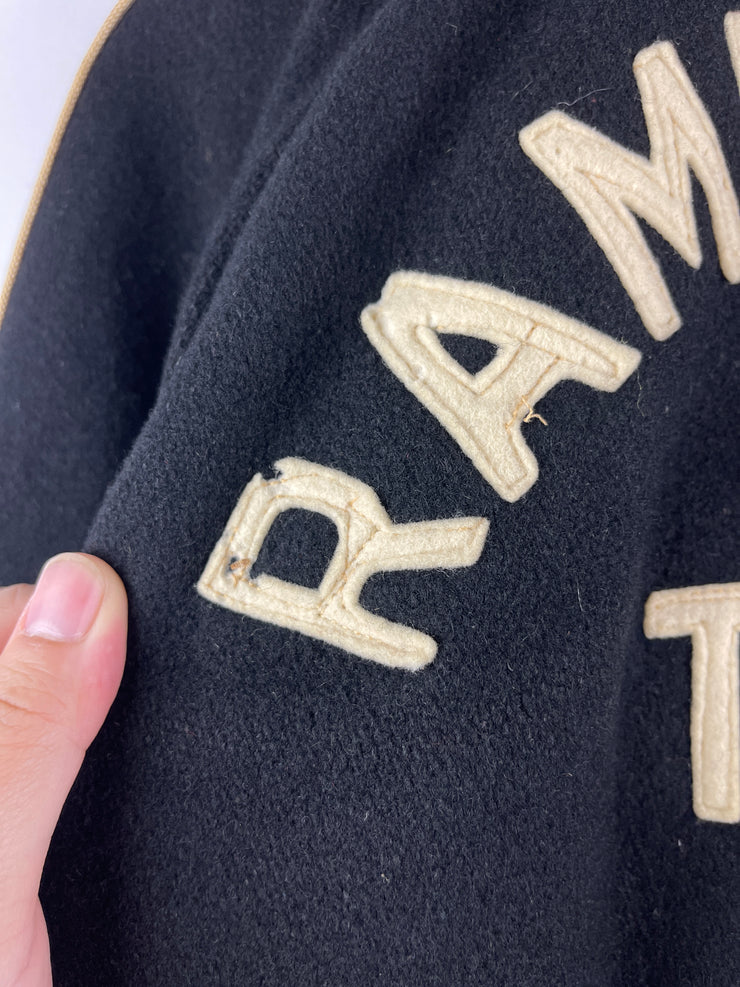 Vintage 60s Empire Sporting Goods 1963 Ramey Judo Team Black Wool Varsity Jacket