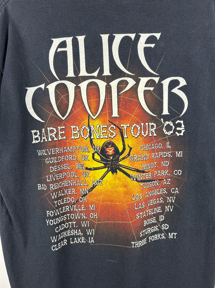 Vintage 2003 Alice Cooper Bare Bones Tour Black Tee