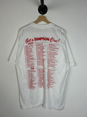 Vintage 90's OJ Simpson Get A Simpson Clue Crossword Puzzle White Tee