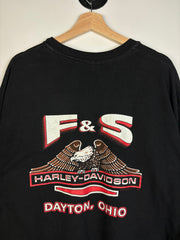 Vintage 90's Harley Davidson Santa Black Tee