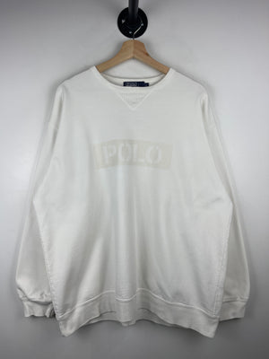 Vintage 90s Polo Ralph Lauren Spellout White Crewneck