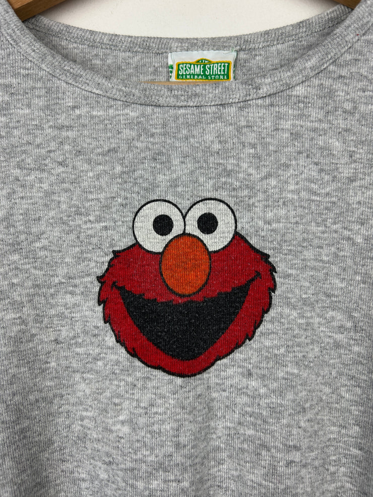 Vintage 90s Sesame Street Elmo Grey Women’s Baby Tee