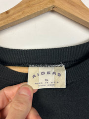 Vintage 90's Riders Essential Blank Black Crewneck