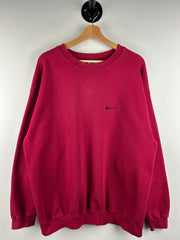 Vintage 90s Nike Mini Swoosh Red Crewneck