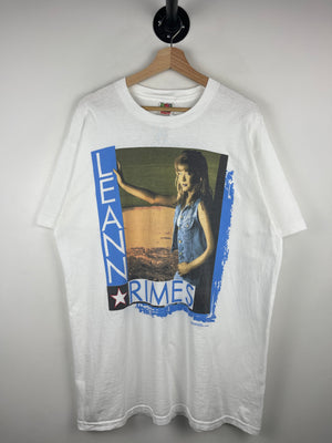 Vintage 90s Leann Rimes Signed White Tee