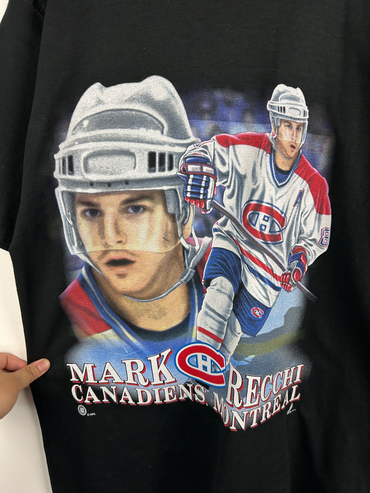 Vintage 90s NHL Pro Player Montreal Canadiens Recchi Black Tee