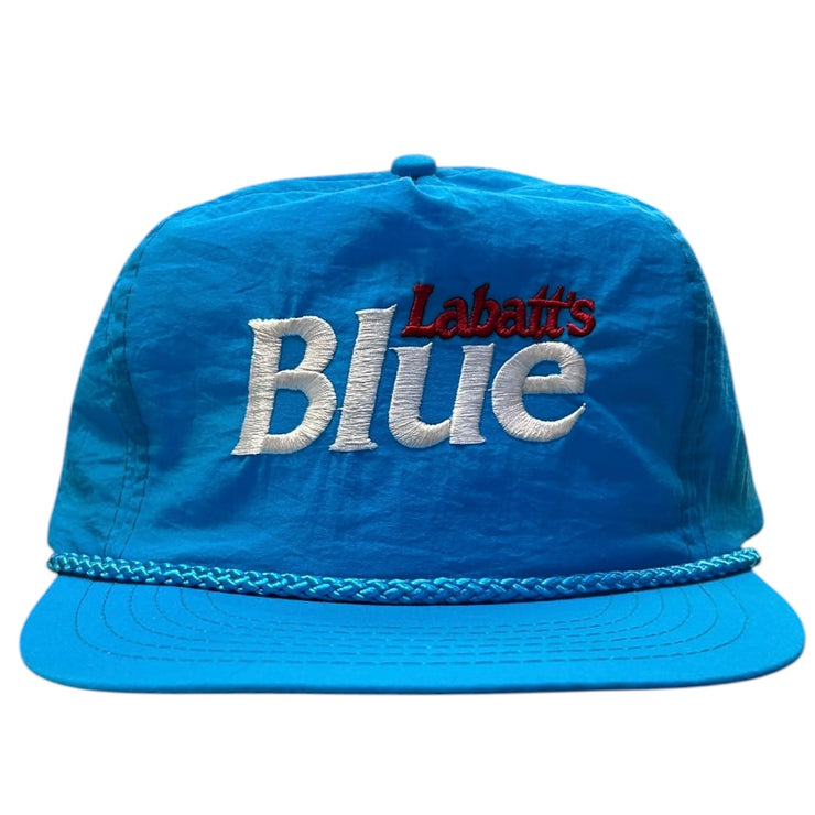 Vintage 90s Labatt Blue Beer Blue Nylon Snapback Hat
