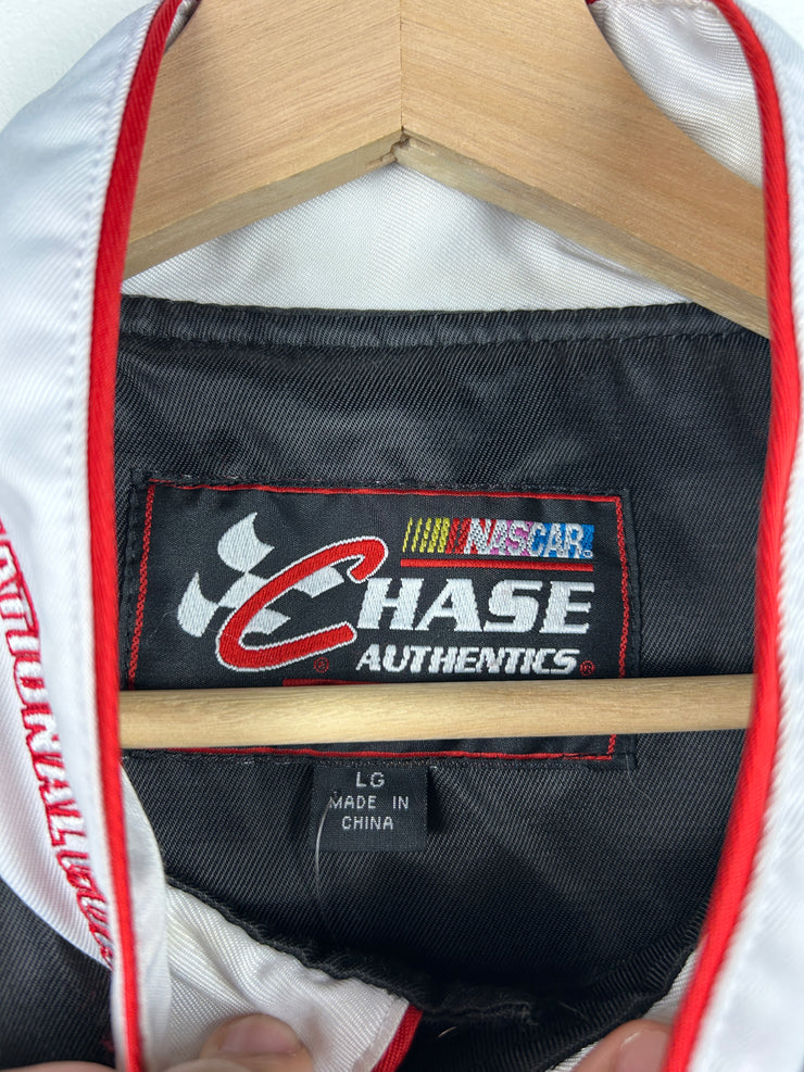 Vintage Nascar Chase Dale Jr National Guard Satin Black Racing Jacket