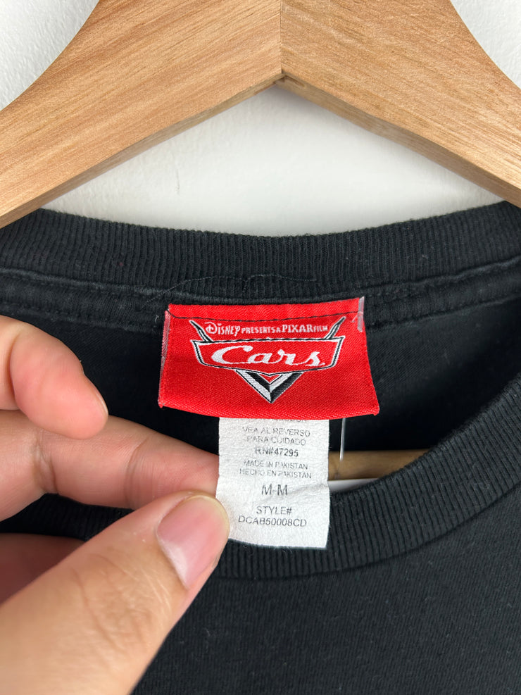 Vintage 2006 Disney Cars Lightning McQueen Movie Promo Black Tee