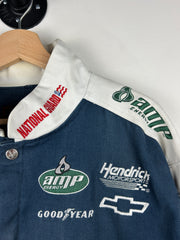 Vintage Nascar Chase Dale Jr National Guard Navy & White Racing Jacket