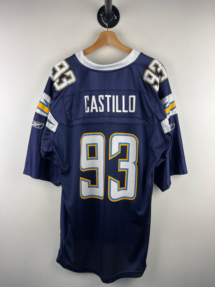 Vintage NFL Reebok San Diego Chargers Castillo Navy Football Jersey