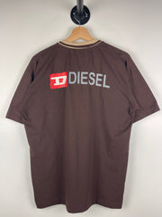 Diesel Spellout Brown & Cream Tee