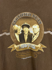 Vintage 2004 The Three Stooges Certified Nuts Brown Tee
