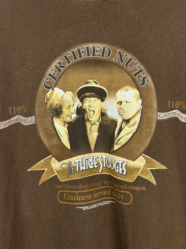 Vintage 2004 The Three Stooges Certified Nuts Brown Tee