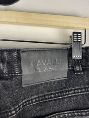 Cavalli Class By Roberto Cavalli Frayed Hem Women's Black Denim Shorts