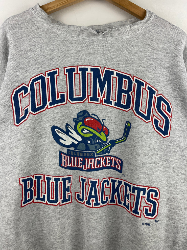 Vintage 90s NHL Columbus Blue Jackets Grey Crewneck