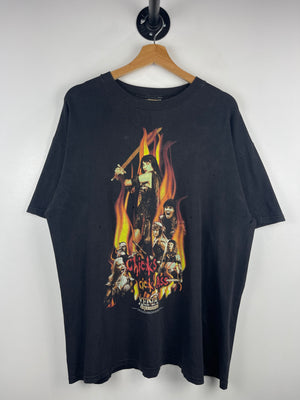 Vintage 90s Xena Warrior Princess Chicks Kick Ass TV Show Promo Faded Black Tee