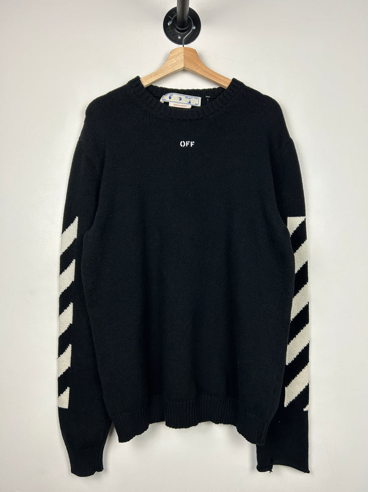 Off White Diagonal Arrows Black Knit Sweater