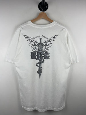 Vintage Orange Country Choppers Sword Flames White Tee
