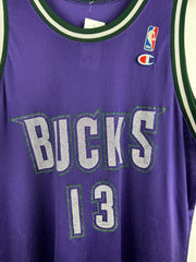 Vintage 90s NBA Champion Milwaukee Bucks Robinson Purple Basketball Jersey