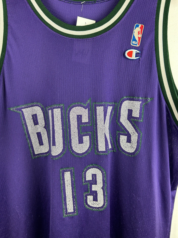 Vintage 90s NBA Champion Milwaukee Bucks Robinson Purple Basketball Jersey