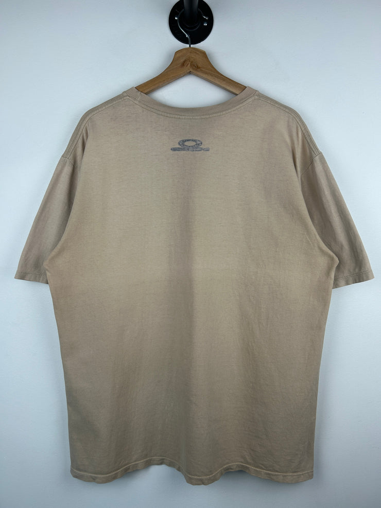 Vintage 90s Oakley Software Sunglasses Faded Beige Tee
