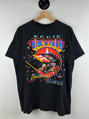Vintage 90s Nascar Ernie Irvan Havoline Shattering The Barriers Black Tee