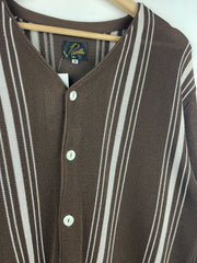Needles Striped Brown Knit Cardigan Sweater