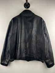 Vintage Eddie Bauer Black Leather Cropped Jacket