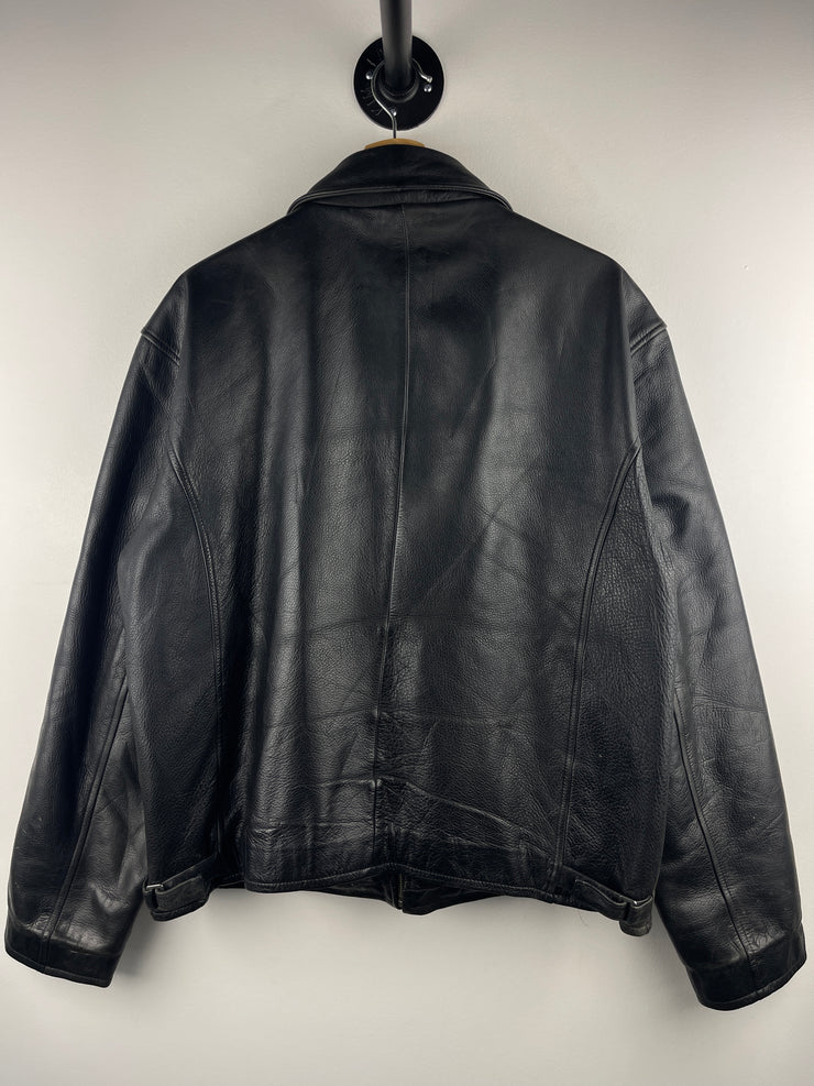 Vintage Eddie Bauer Black Leather Cropped Jacket