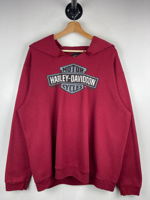 Vintage Harley Davidson Ohio State Buckeyes Football Red Hoodie