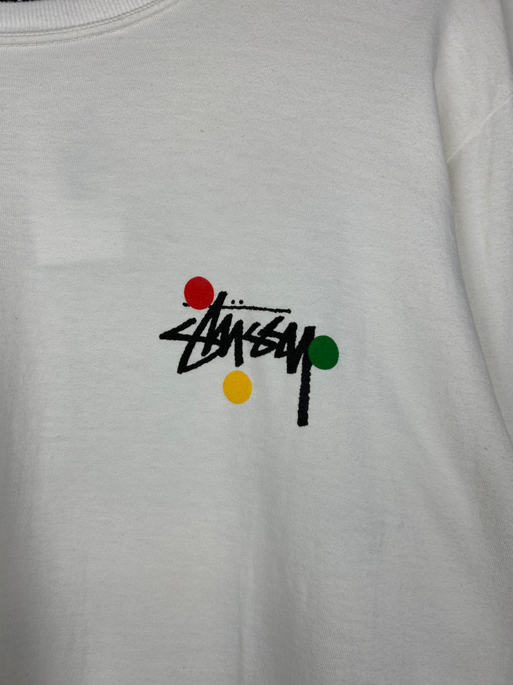Stussy Dot Collage White Long Sleeve