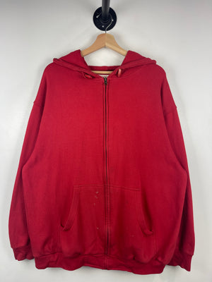 Vintage Steve & Barrys Blank Thermal Lined Red Zip Up Hoodie
