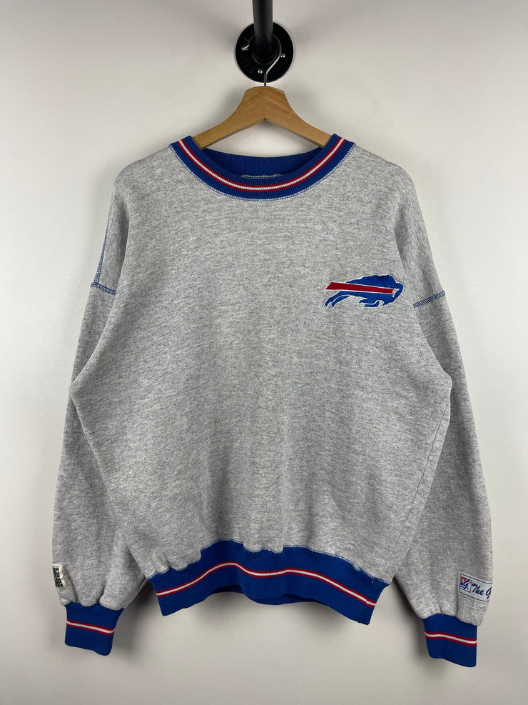 Vintage 90s NFL The Game Buffalo Bills Embroidered Grey Crewneck