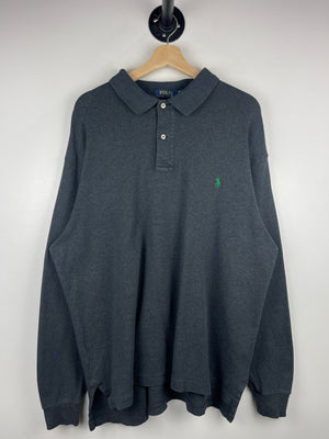 Vintage Polo Ralph Lauren Dark Grey Long Sleeve Polo Shirt