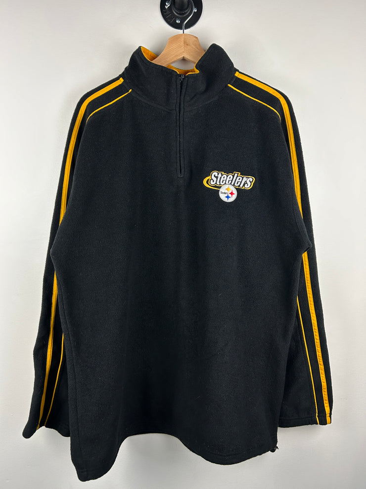 Vintage NFL Pittsburgh Steelers Black Quarter Zip Fleece Sweater