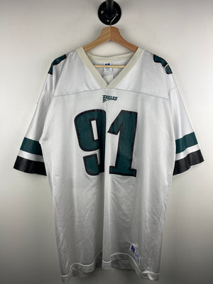 Vintage 90s NFL Russell Athletic Philadelphia Eagles Harmon White Football Jersey