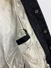 Vintage 90s Jeff Hamilton Mickey Mouse World Champs Baseball Leather Jacket