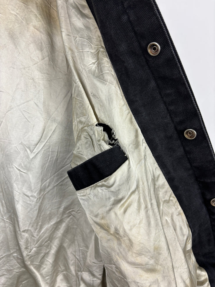 Vintage 90s Jeff Hamilton Mickey Mouse World Champs Baseball Leather Jacket