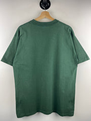Vintage 90s Alaska Wolf Howling At The Moon Green Tee