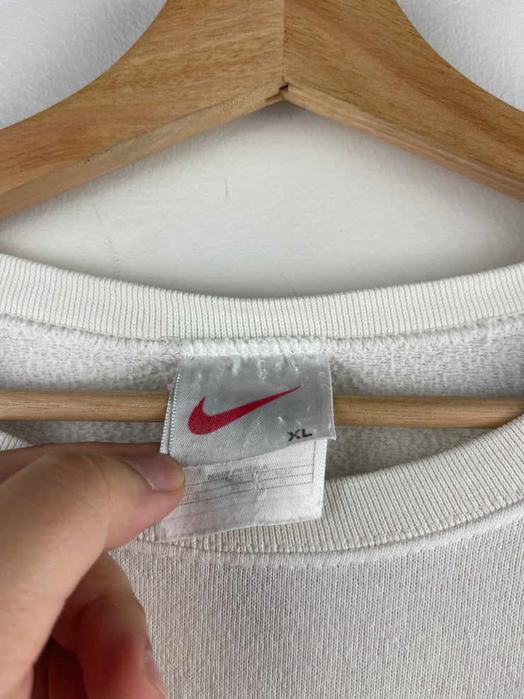 Vintage 90s Nike Mini Swoosh White Crewneck