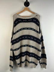 Vintage Y2K Town Craft Beige & Olive Knit Sweater