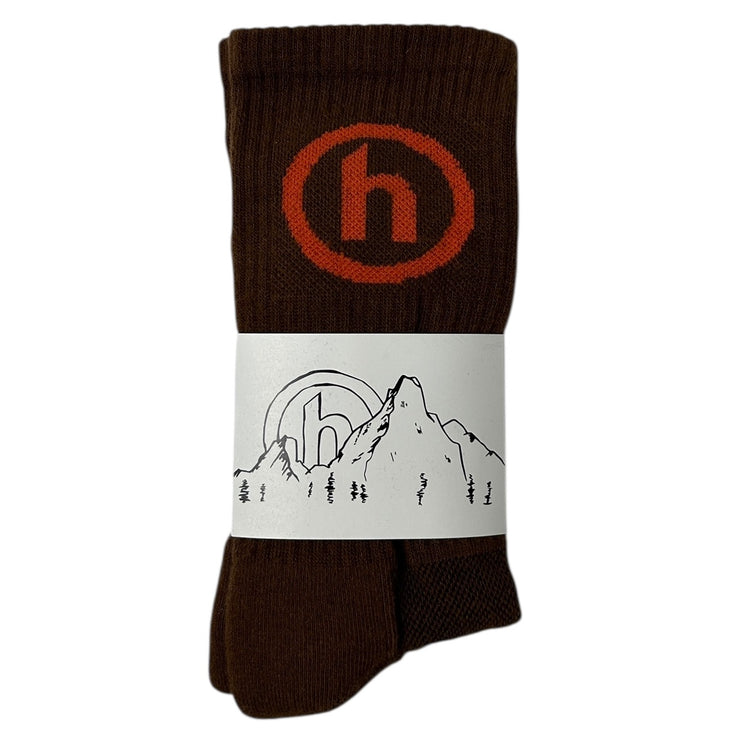 Hidden NY Brown Crew Socks
