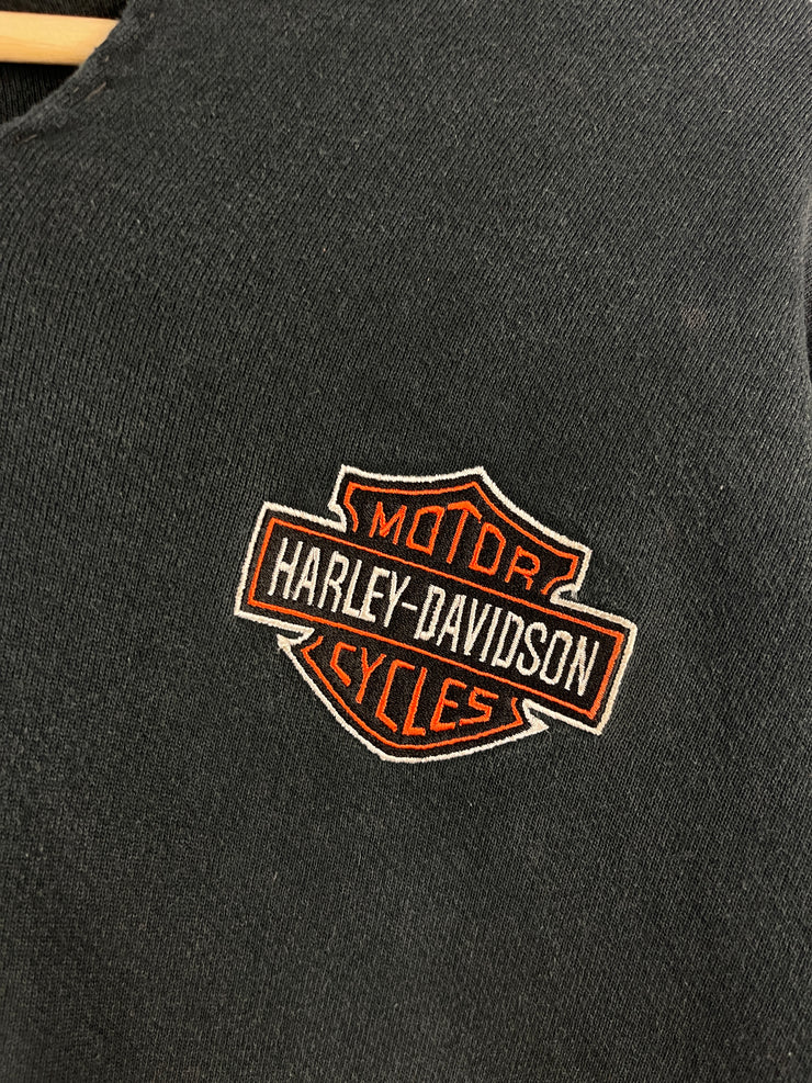 Vintage Lee Harley Davidson Embroidered Black Hoodie