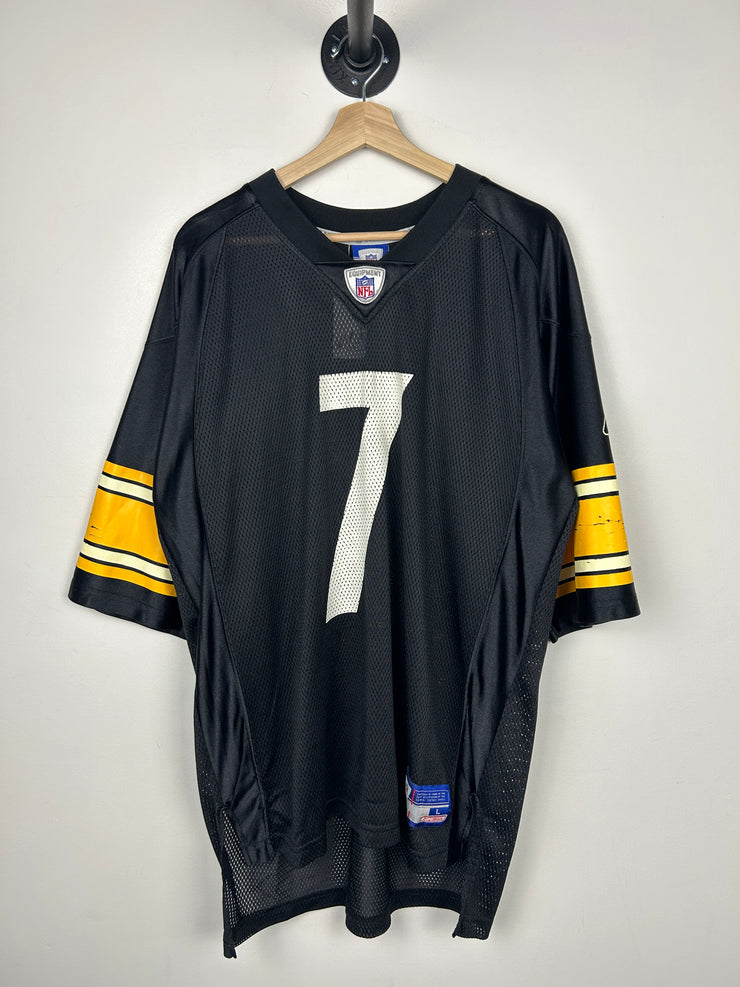 Vintage NFL Reebok Pittsburgh Steelers Roethlisberger Black Football Jersey