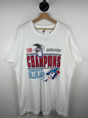 Vintage 80s MLB Ravens Toronto Blue Jays Eastern Division Champions White Tee
