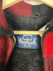 Vintage 80's Woolrich Buffalo Red Plaid Fleece Lined Hunting Jacket