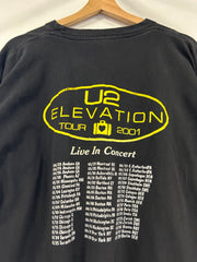 Vintage 2001 U2 Elevation Tour Black Tee